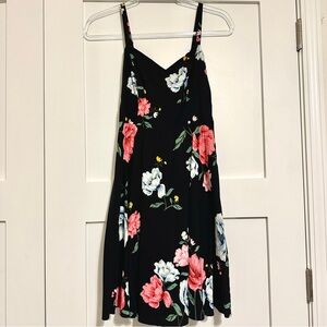 Old Navy Black Floral Cami Dress with Multicolor Blooms • Medium